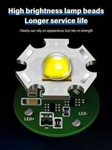 Lanterna LED P50 de alta potência de 1/2/4 peças, holofote de emergência com luz de exibição, 3 modos de trabalho, zoom ajustável, carregamento rápido TIPO C, bateria de grande capacidade, bateria de longa duração, pode carregar celulares, adequada para acampamento ao ar livre, exploração, pesca, patrulha e iluminação de emergência ao ar livre