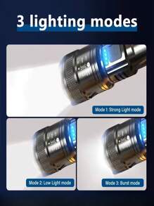 Lanterna LED P50 de alta potência de 1/2/4 peças, holofote de emergência com luz de exibição, 3 modos de trabalho, zoom ajustável, carregamento rápido TIPO C, bateria de grande capacidade, bateria de longa duração, pode carregar celulares, adequada para acampamento ao ar livre, exploração, pesca, patrulha e iluminação de emergência ao ar livre