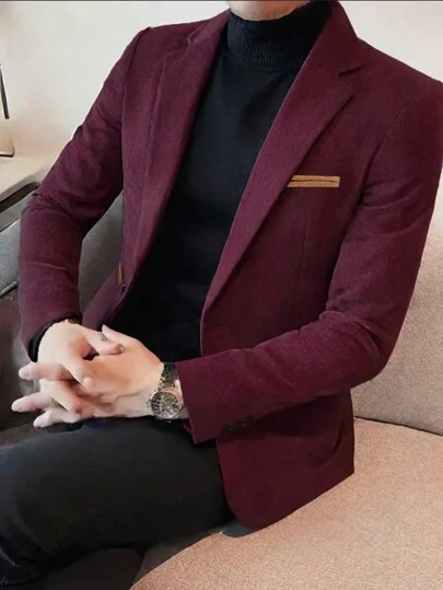 Men's Minimalist Casual Blazer, Corduroy Jacket