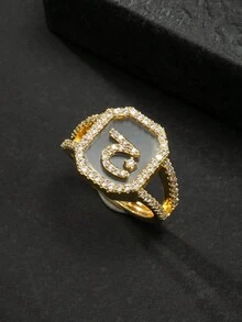 1 Chiếc Nhẫn Chữ Cái Ả Rập Dành Cho Nam Doanh Nhân Phù Hợp Để Đi Làm Việc - Nhiều màu - Xem 25