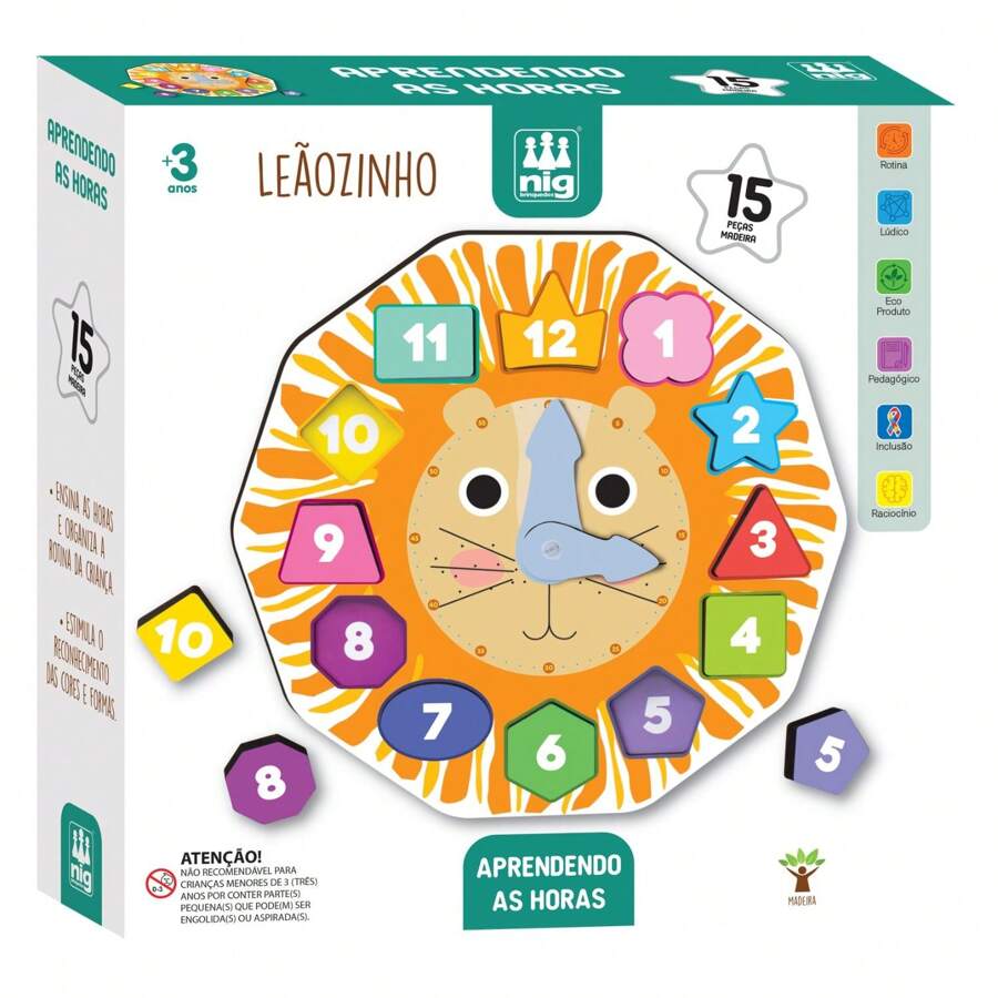 Clock Toy With Numbers And Geometric Shapes Learning The Time - Nhiều màu - Xem 1