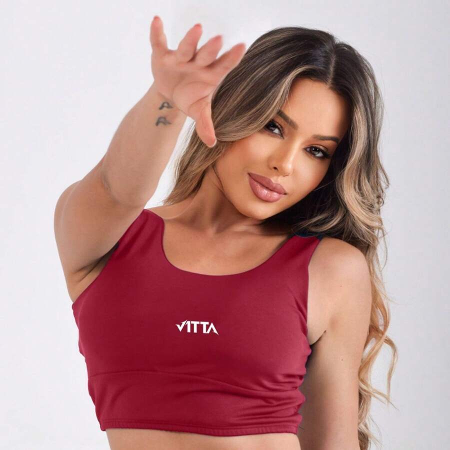 Fitness Top With Pad V1TTA Style V Academia - 紫紅色 - 查看 1