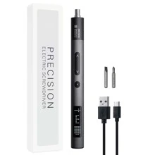 1 套精密电动螺丝刀，3 档扭矩可调，手机、电脑和家用电器维修工具，便携式电动螺丝刀 - 黑色條紋3件套 - 查看 2