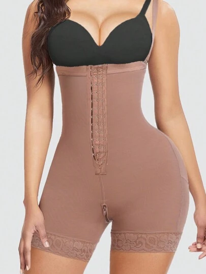 1 件压缩全身塑身衣加大码高腰塑身衣腹部控制 Faja 短裤腰部训练束腰