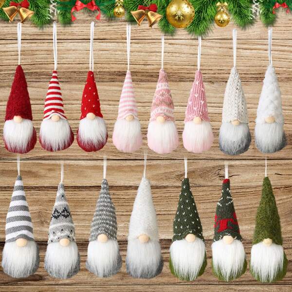 6 pièces Lutins de Noël en peluche, poupées de Père Noël suédois suspendus, ornements suspendus, décoration de sapin, cheminée, maison, cadeau de vacances, décoration de chambre, décoration de maison, Halloween, décoration d'Halloween