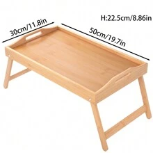 1 Pc Bamboo Bed Breakfast Tray, Bed Trays For Eating With Folding Legs Laptop Desk Snack Tray - Multicolor - View 7