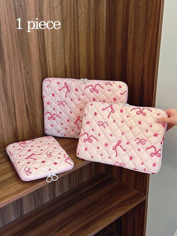 1 Pc Cute Bow/Star Embroidery Student Laptop Bag 11 Inch/13 Inch/15 Inch Computer Bag Protection Case File Bag Laptop Sleeve Computer Carrying Case Bag 11 13 15 Inch Portable Table Cover Bags For Mac Book ASUS For Girl & Teen Girls & College Students For Tablet Handbag Case 9-15inch Compatible With Ipad Air 4 5 Pro 11 Mini 5 6 IPad Case For Shockproof Pouch Bags Valentines