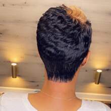 Pixie Cut Wig For Women Human Hair 1B27 Color Short Wigs For Black Women Brazilian Virgin Real Human Hair Glueless Wig Party Wig Color Wig None Lace Front Full Machine Made Halloween Cosplay Layered Haircut Wig Pixie Wigs For Women