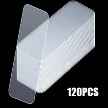 30/60/120 Pces Fita Dupla Face Acrílica Nano Impermeável Traceless Fita Adesiva Clara Para Colagem De Parede Doméstica, 5x1.8cm