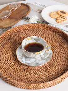 1 zestaw wysokiej jakości ceramicznej filiżanki do kawy i spodka, kwiat lotosu, złota krawędź, nadaje się do użytku w domu, kawiarni i jako prezent do szkoły