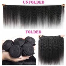 Mèches bouclées franches de cheveux humains, mèches droites Yaki, trame de cheveux Remy, cheveux vierges brésiliens non traités, 3 lots de rallonges de cheveux, couleur naturelle