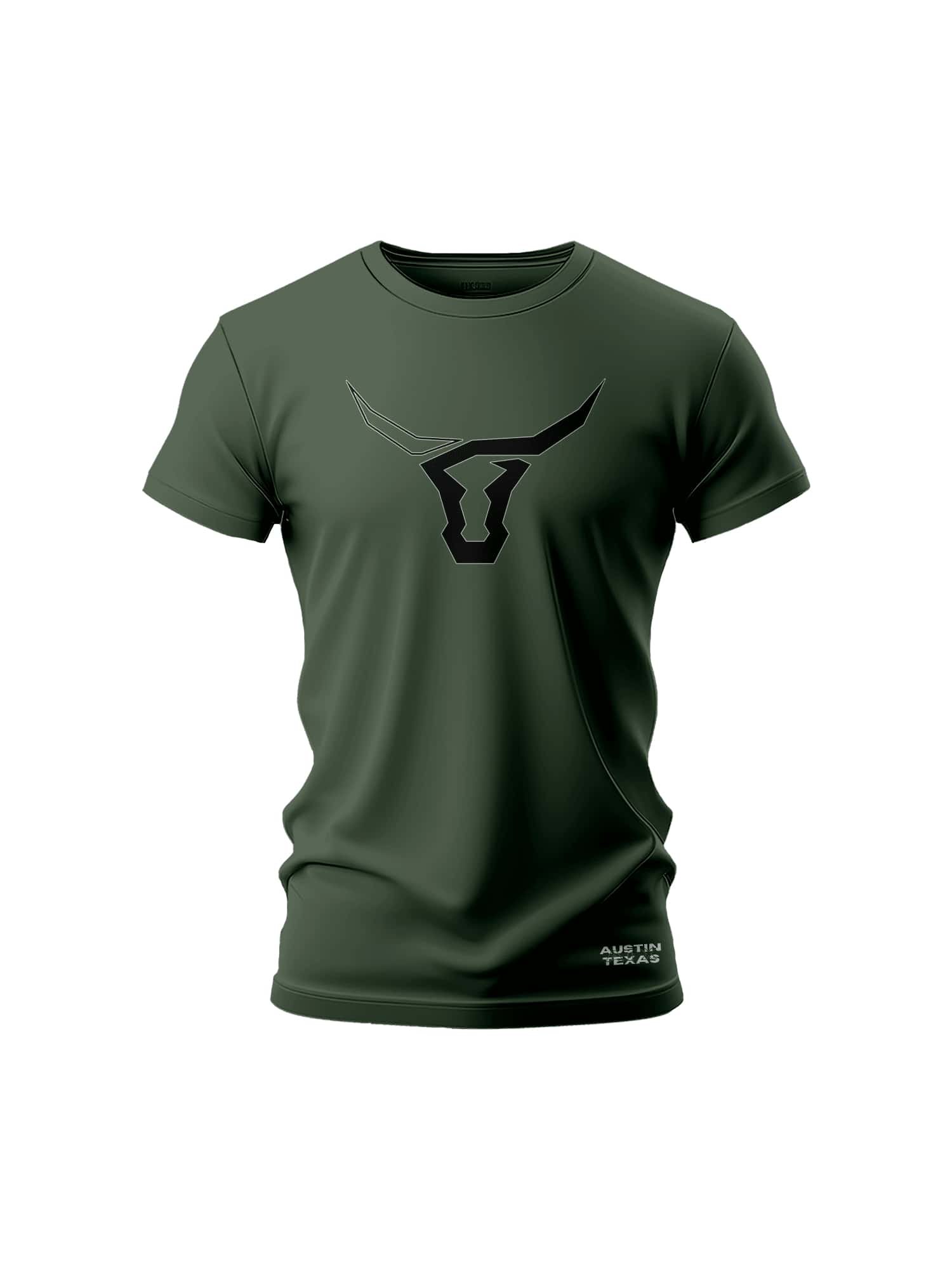 Country Austin Texas Longhorn Shirt - Dark Green - View 1