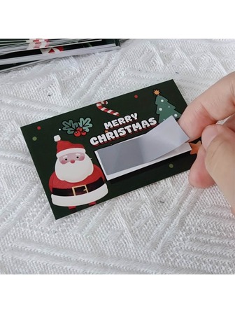 Christmas Decoration 6/30 Christmas Scratch Cards With Santa Claus And Tree Patterns - DIY Holiday Gift Vouchers, Party Game Prizes, Including Lucky Scratch Stickers