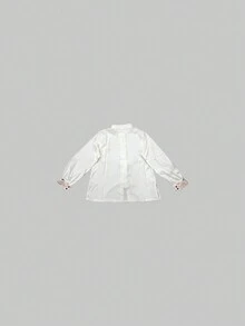 Spring Chinese Style Vintage White Simple Embroidery Flower Lapel Lapel Wrist-Length Sleeve Semi-Sheer For Chinese Newyear, Daily, Street, Commuting, Home And Other Occasions To Wear Hanfu Tops - White - View 11