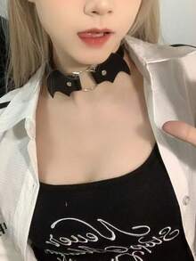 1 Peça Colar Fashion Anime Exposição Cosplay Choker Coração Doce Legal para Mulheres Harajuku Gothic Halloween Jóias de Couro