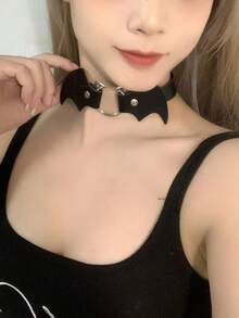 1 Peça Colar Fashion Anime Exposição Cosplay Choker Coração Doce Legal para Mulheres Harajuku Gothic Halloween Jóias de Couro