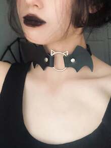 1 Peça Colar Fashion Anime Exposição Cosplay Choker Coração Doce Legal para Mulheres Harajuku Gothic Halloween Jóias de Couro