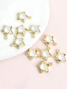 10 chiếc vòng cổ hợp kim hình ngôi sao năm cánh đính đá nhiều màu sắc ngọt ngào và mát mẻ, vòng cổ vòng tay hoa tai phụ kiện tóc trâm cài điện thoại, mặt dây chuyền hợp kim hình ngôi sao năm cánh tự làm, phụ kiện trang sức đa năng và dễ sử dụng - Quà tặng hoàn hảo cho người yêu và bạn bè - ngôi sao năm cánh - Xem 13