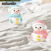 10 件圣诞雪人树脂小雕像 - 桌面装饰标牌和牌匾，多用途树脂工艺雪人，节日冬季装饰 - 彩色 - 查看 2