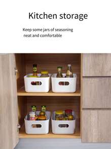 10 件/2 件/3 件/1 件塑料多用途收纳盒，零食、玩具、化妆品、桌面、厨房收纳盒 - 粉色 - 查看 6