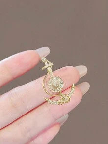 1 chiếc ghim cài áo hình mỏ neo thời trang, phụ kiện ghim cài áo sáng tạo tinh tế sang trọng với phong cách thanh lịch cao cấp - Vàng - Xem 4