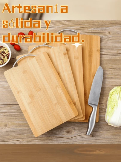 Tabla de cortar de bambú de 20x30 cm hecha de bambú y madera orgánica natural con asa para colgar, tabla de cortar de alimentos y verduras fácil de limpiar, oferta del