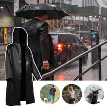 1 件成人可重复使用便携式带帽雨衣，女士雨衣可重复使用成人雨衣，女士便携式带帽雨衣，男士户外，办公室 - 彩色 - 查看 2