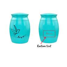 Bộ quà tặng tưởng niệm thú cưng tùy chỉnh, khắc tên, ngày tháng, trái tim hoặc bảng chữ cái chim, bình đựng tro cốt, kỷ vật hỏa táng - Nhiều màu - Xem 14