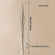 1 pieza Lámpara decorativa con rama de madera de abedul con luces. Rama de árbol artificial, funciona con batería, apta para uso interior y exterior en Navidad, bodas, fiestas y decoración del hogar