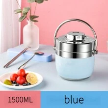 Hộp cơm giữ nhiệt nhiều màu sắc bằng thép không gỉ 1,5L, Hộp cơm giữ nhiệt bằng thép không gỉ di động ngoài trời, Hộp cơm hai lớp, Hộp cơm giữ nhiệt di động cho nhân viên văn phòng và học sinh, Hộp đựng thức ăn nhanh, Quà cưới, Quà tặng lễ hội, Quà tặng, Đồ dùng học tập - Nhiều màu - Xem 17
