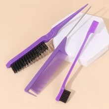 ikt 3pcs/1pc Hair Control Wax Stick Set: Smooth Bar For Taming Frizz, Edge Brush & Rat Tail Comb For Styling Loose Curls - Non-Greasy Hair Styling Product, Suitable For All Hair Types