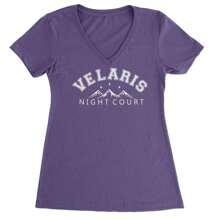 Velaris Night Court Starfall Ladies V-Neck T-Shirt - 紫色 - 查看 1