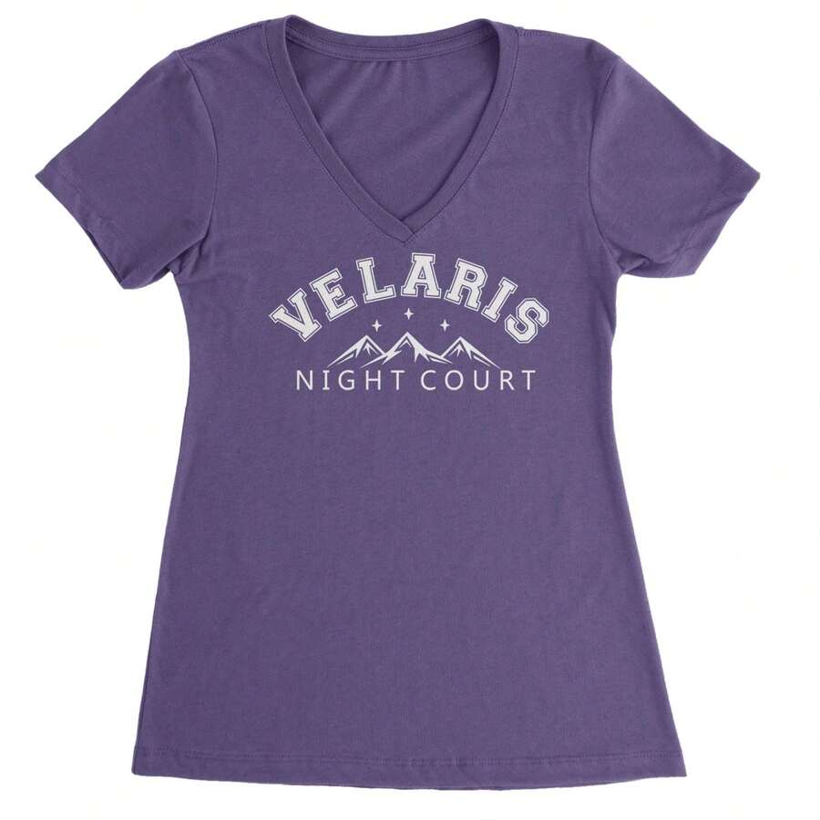 Velaris Night Court Starfall Ladies V-Neck T-Shirt - 紫色 - 查看 1