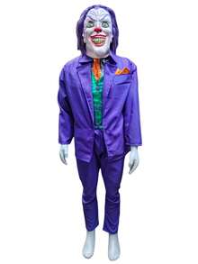 Disfraz De Guason Joker Morado Adulto Halloween Cosplay Poliéster - Multicolor - Ver 2