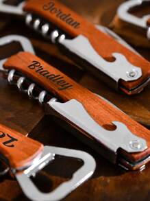 Customized Text/Logo Multifunctional Red Wine Opener, Wooden Corkscrew With Stainless Steel Seahorse Design Bottle Opener, Ornamental Fashionable, High-Quality, Stylish, Exquisite Custom, Personalized, Unique Ideal Gifts For Her Her, Boyfriend, Girlfriend, Dad, Family, Mom, Friends, Pets, Son, School Students, Daughter, Workers For Father's Day School, Home, Office, Multi-Functional, High-Quality, Colorful, Modern, Custom, Personalized, Unique, For Father's Day, For Graduation, For Weddings, For Housewarming, Home Refresh
