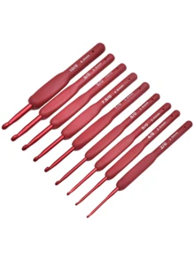 9pcs Ergonomic Crochet Hook Set, Soft Handle Aluminum Crochet Hooks 2.0-6.0mm, Suitable For Beginners/Professionals, Delicate Crochet Supplies, Crochet DIY - Multicolor - View 6