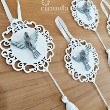 10 Mandala Party Favors Home Decoration Ornament Wedding Party Decoration Baptism Divine  D126 - Bạc - Xem 1