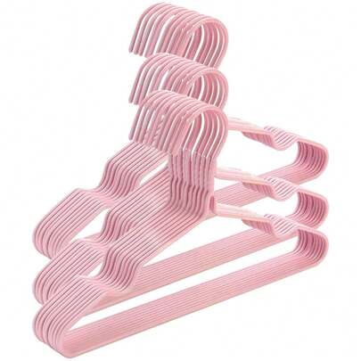 30PCS Ganchos para Ropa Azul y Rose Perchas Antideslizantes para Ropa Ganchos Estándar - 29cm Ropa Ganchos Antideslizantes para Ganchos Diseño de Hombro Cóncavo (Azul,Rose)