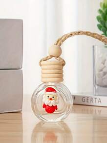 1/7件装玻璃圣诞汽车装饰：节日迷你瓶，带木盖和流苏 - 适合汽车或家居装饰 - 无异味圣诞装饰品，房间装饰，冬季圣诞装饰，家居圣诞礼物，圣诞装饰