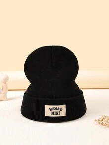 1 chiếc mũ len ấm áp mềm mại, nhãn vải dán, dễ thương và thoải mái, mũ len mùa đông dày cho bé trai và bé gái - Nhiều màu - Xem 5