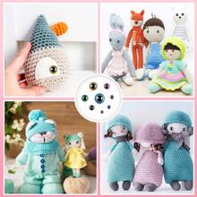 120/180pcs Sparkling Sequin Doll Eyes And Nose Set, Colorful 3D Embroidered Plastic Eyes With Washers, For Amigurumi Plush Toys, Dolls, Puppets, Bears DIY Crafts (Assorted Colors)