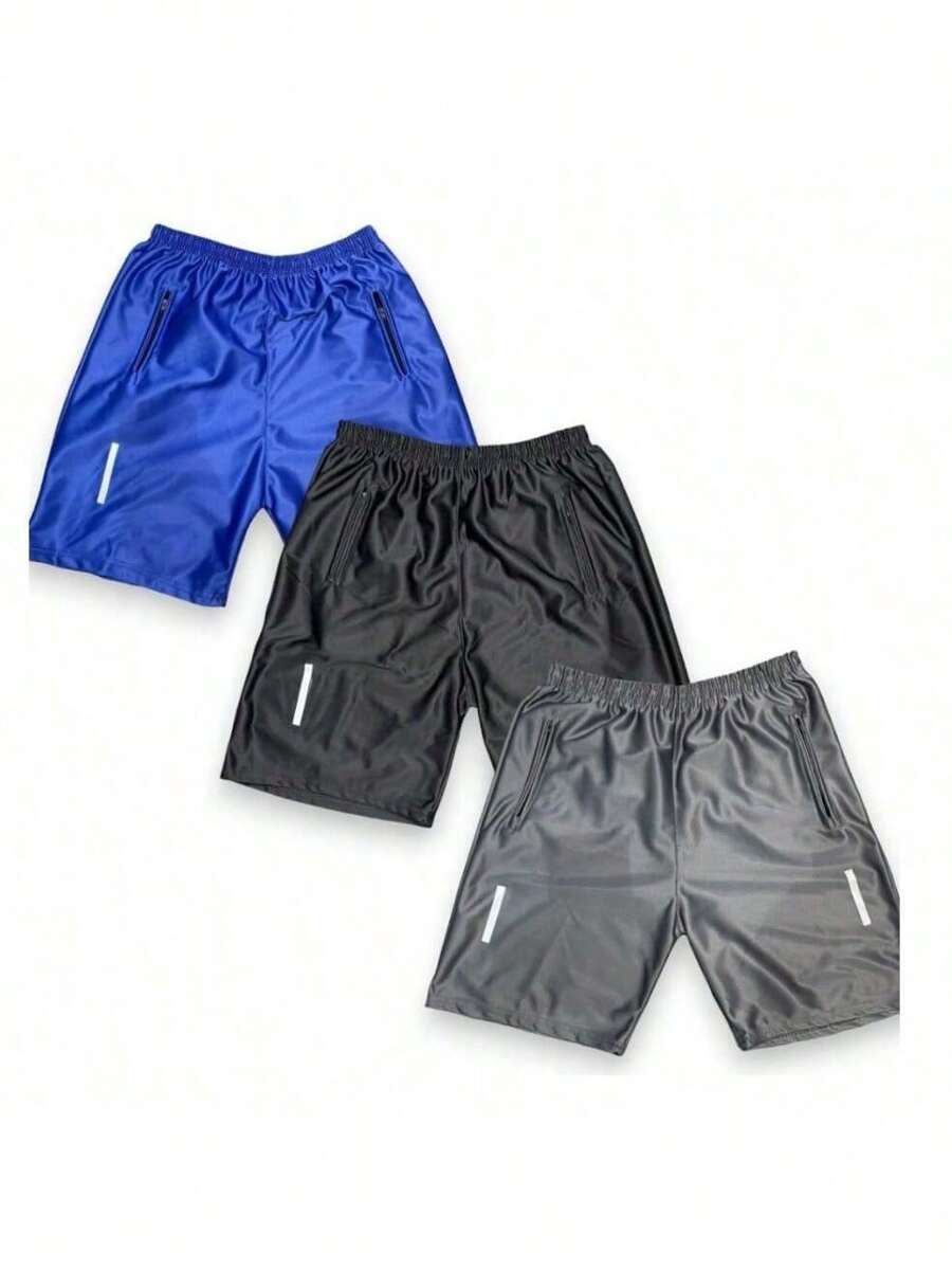 KIT 3 MEN'S SHORTS - WITH REFLECTIVE LOGO THAT REFLECTS IN THE CELL PHONE FLASH - MEN'S SHORTS - Xám - Xem 1
