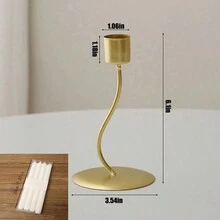 1pc Nordic Style Luxury Standing Retro Metal Candle Holder For Party, Wedding Decor, Romantic Dinner Atmosphere Set, Table Centerpiece