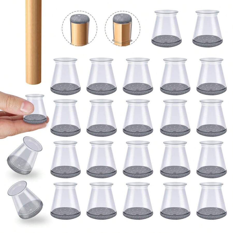 24Pcs Silicone Chair Leg Floor Protectors For Hardwood Floors Chair Leg
