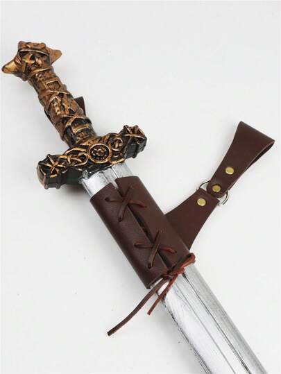 Medieval Strap Scabbard Universal Sword Strap Leather Case Sword Sheath - Leather Case For Medieval Swords Real Weapon Fantasy Warrior Sword Viking Axe Halloween Costume Prop Pu