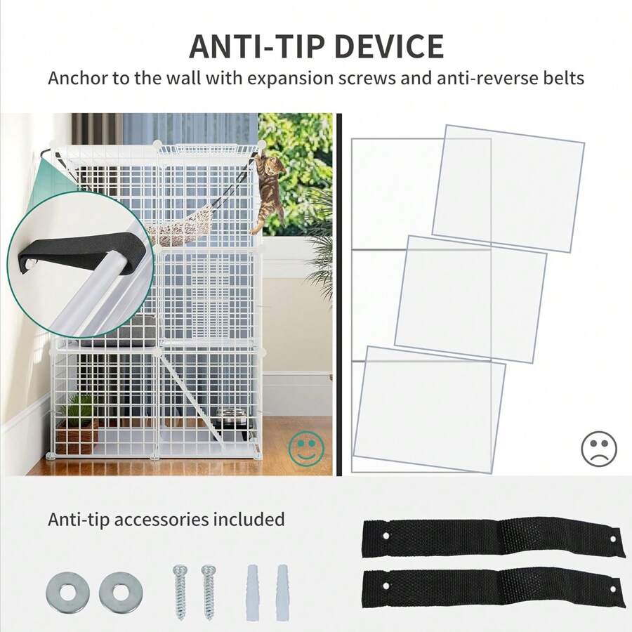 Indoor Cat Playpen With Extra Large Hammock, Spacious Cat Cage For Cats