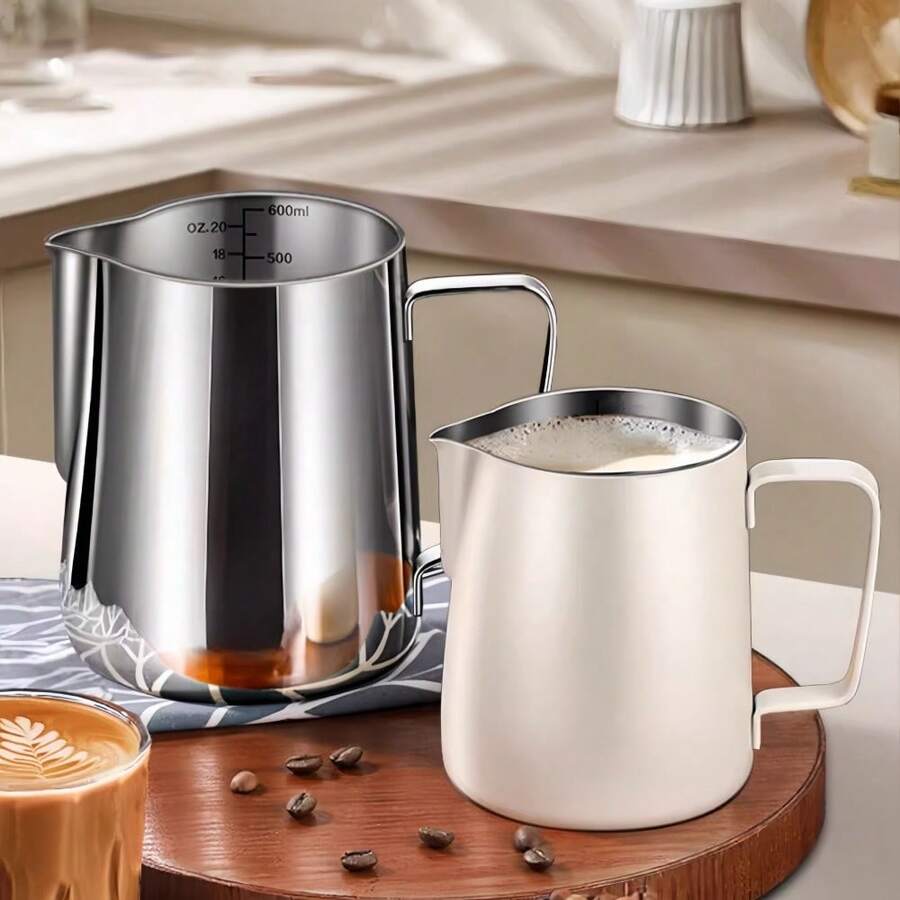 1PC Milk Frothing Cup Pitcher Jug 304 Stainless Steel Precise Scale