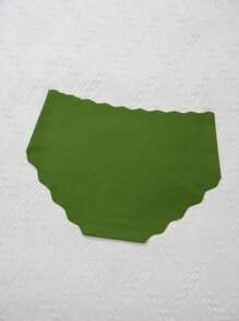 12 件/包 - 极简主义丝绸般顺滑裸感透气纯色印花三角内裤，舒适亲肤面料，快干波浪下摆 - 彩色 - 查看 5