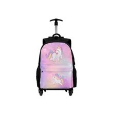 Unisex Backpack With Wheels, Durable And Reinforced, Back To School - 藕粉色 - 查看 1