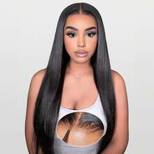 Straight Bye Bye Knots Wig Glueless Wigs Human Hair 200% Density Pre Plucked Pre Cut 6x4 HD Lace Closure Wigs Human Hair Straight Lace Front Wigs Human Hair For Women - 黑色 - 查看 8